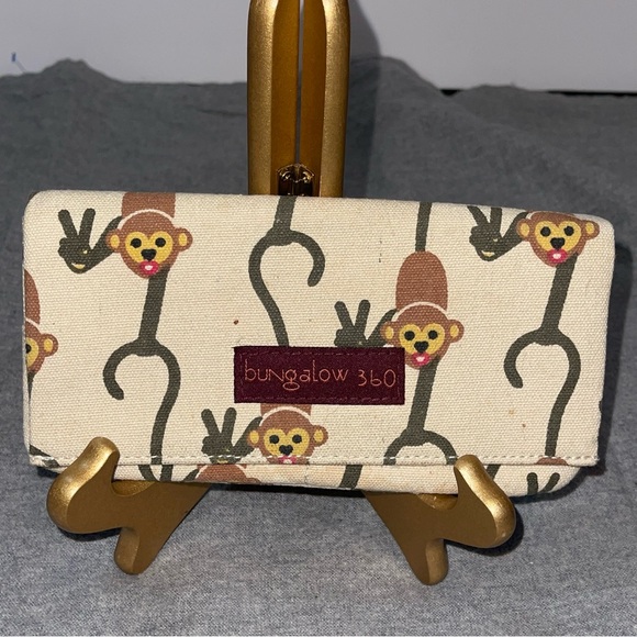 bungalow 360 Handbags - Bungalow 360 Cream Monkey Pattern Wallet